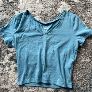 Soft blue crop top